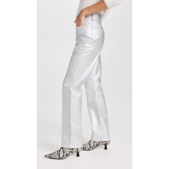 Madewell The '90s Straight Leg Jeans in Silver Foil Size 32 - Picture 4 of 15